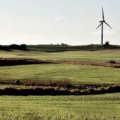 Danish island Samsoe with wind turbines