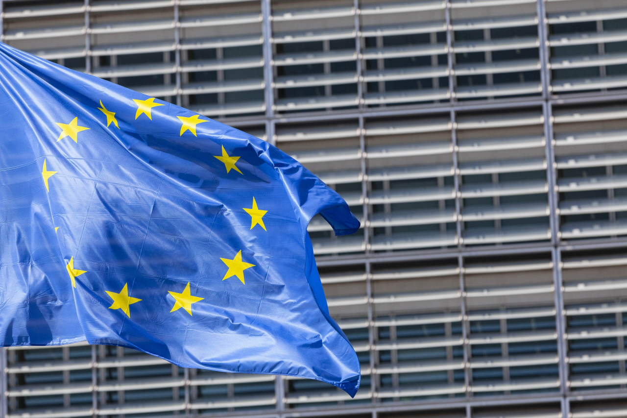 European flag flying in the wind