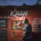 With a solar light this mobile money agent in Kenya can conduct its business after sunset.