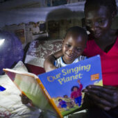 Solar lamp shines bright in Ugandan home to read a bedtime story