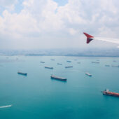 Airplane above Singapore